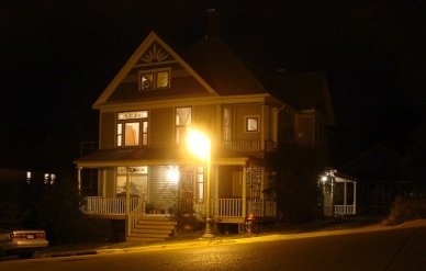 The house looks a lot homier with working lights. The period street lighting in our neighborhood helps, too.